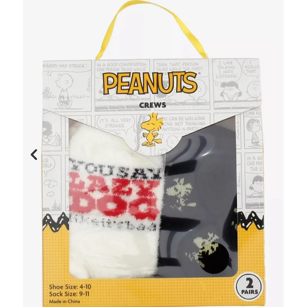 Peanuts You Say Lazy Dog &‎ Woodstock Boxed Crew Sock Set